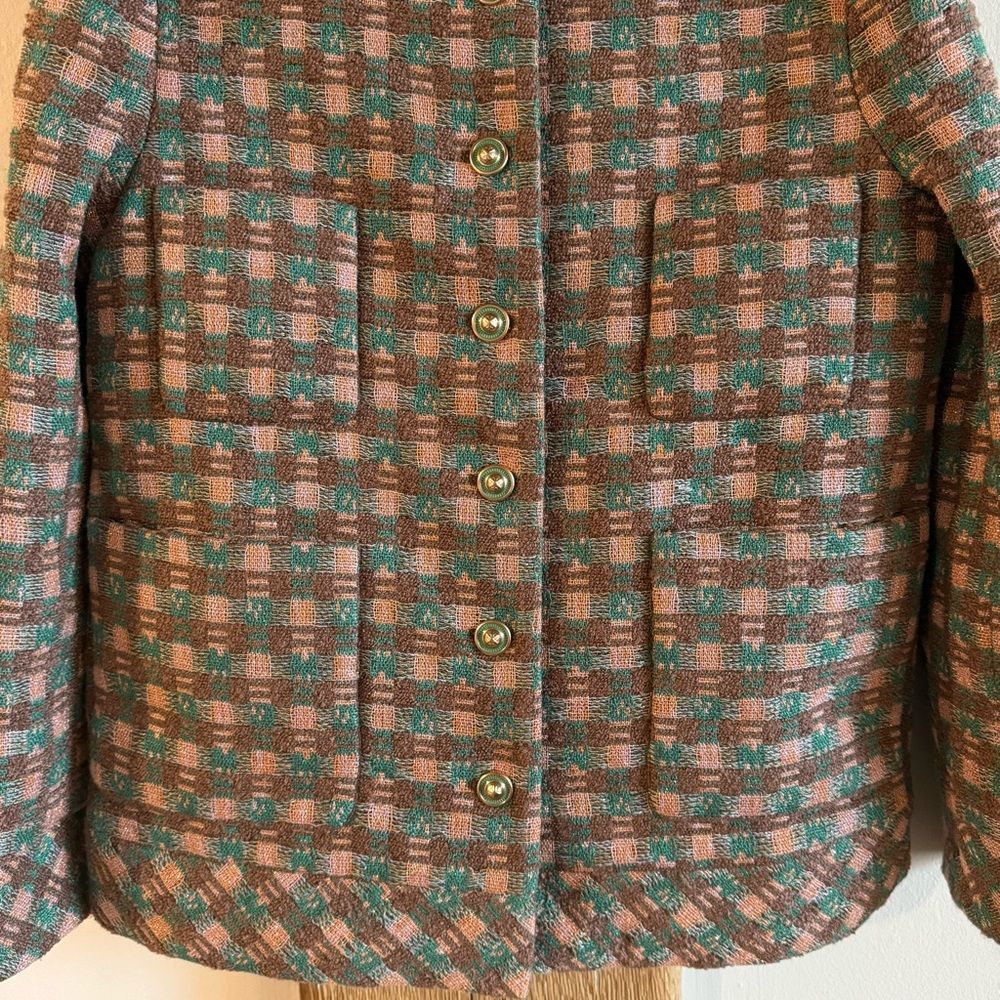 Tuckernuck Neapolitan Tweed Graham Jacket Pink Green Brown Size S - Picture 4 of 12